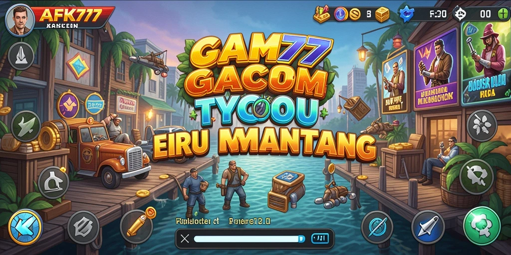 Screenshot AFK77 menampilkan gameplay menarik dari membangun kerajaan bisnis.