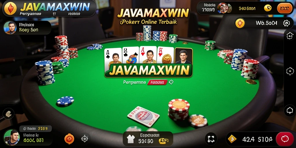 Gameplay poker seru di JAVAMAXWIN dengan interaksi pemain.