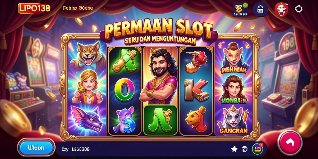 Screenshot gameplay LPO138 menunjukkan kombinasi slot yang menarik dan penuh warna.