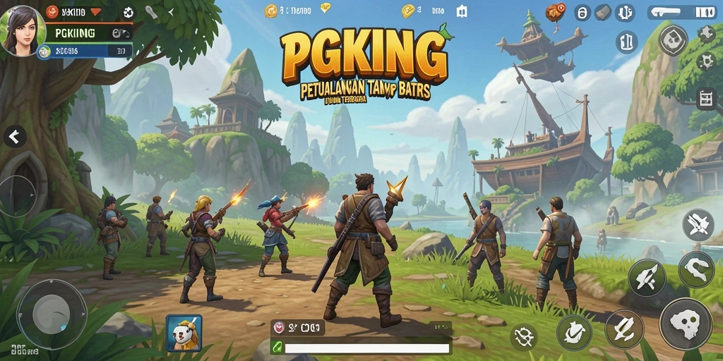 Screenshot gameplay PGKING menampilkan petualangan seru di dunia terbuka.