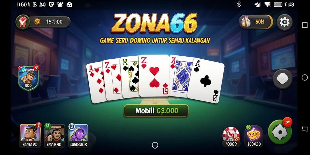 Tampilan gameplay menarik dari ZONA66 dengan aksi seru permainan Domino.